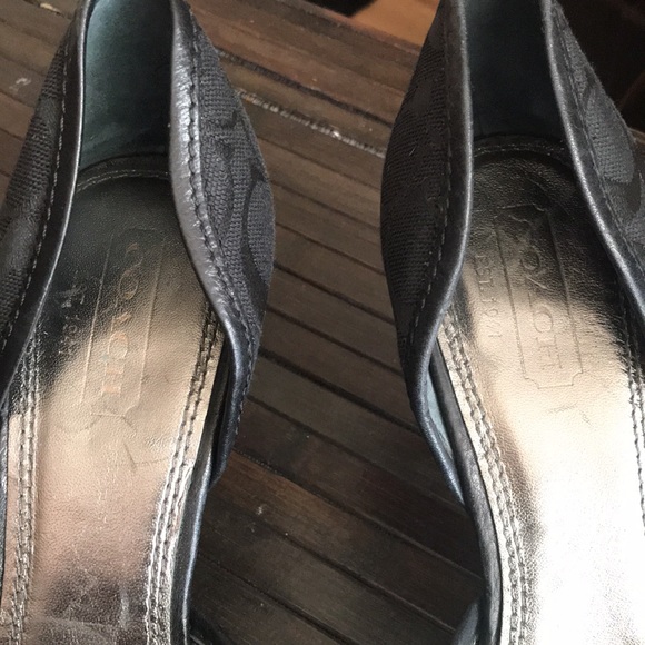 🚨B2G1 COACH Black & Chrome Coach Signature Monogram Heels(Vintage) - Picture 8 of 12
